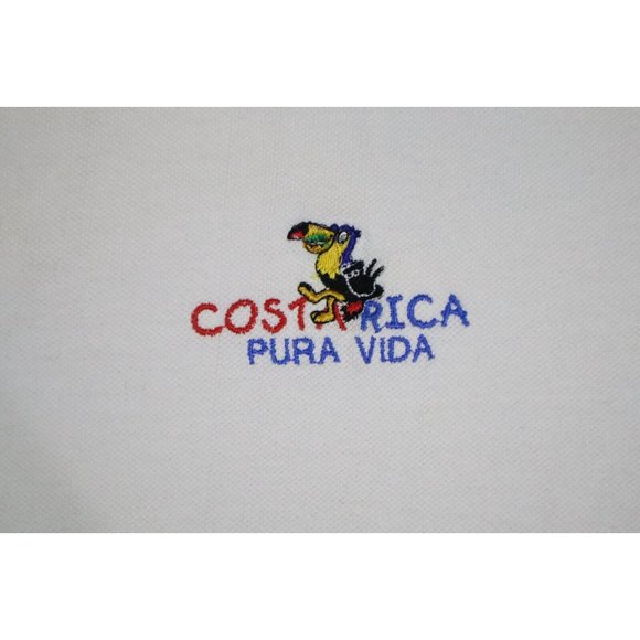 Vintage Ecological Shirt Adult 2XL XXL White Polo Golf Cost Rica Vacation Casual - Picture 5 of 11